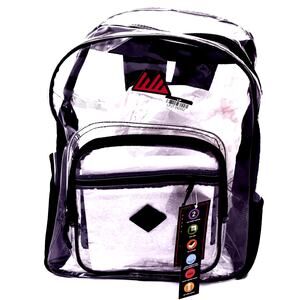 Summit Ridge Clear Transparent Backpack Black Padded Straps NWT